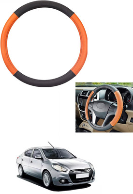 MATIES Steering Cover For Renault Scala(Tan/Black, Leather)
