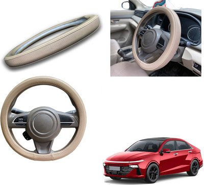 PEEPS STORE Steering Cover For Hyundai Verna(Black, Leatherite)