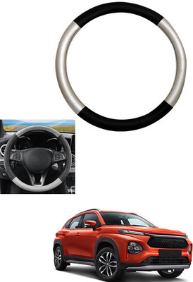 MATIES Steering Cover For Toyota Universal For Car(Silver, Black, Leather)
