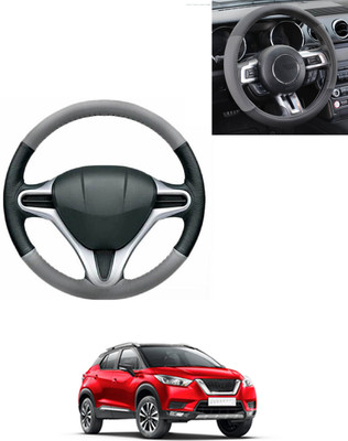 AYW Steering Cover For Nissan Universal For Car(Grey/Black, Leatherite)