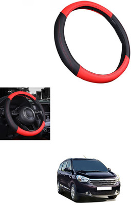 MATIES Steering Cover For Renault Lodgy(Red/Black, Leather)