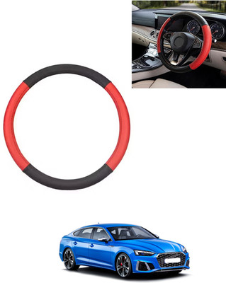 AYW Steering Cover For Audi S5(Red/Black, Leatherite)