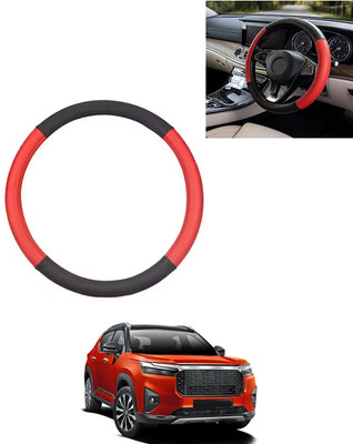 AYW Steering Cover For Honda Universal For Car(Red/Black, Leatherite)