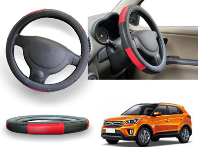 PEEPS STORE Steering Cover For Hyundai Elantra(Red, Leatherite)