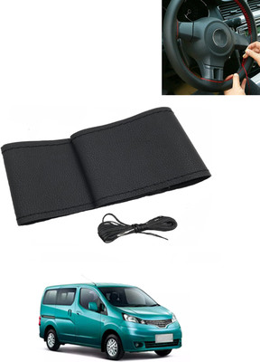 MATIES Hand Stiched Steering Cover For Nissan Evalia(Black, Leatherite)