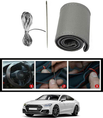 MSNP Hand Stiched Steering Cover For Audi S7(Gery, Leatherite)