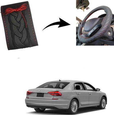 Autoinnovation Hand Stiched Steering Cover For Volkswagen Passat(Black, Leather)