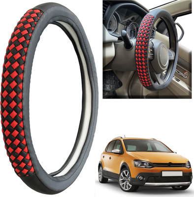 PEEPS STORE Steering Cover For Volkswagen Polo Cross(Black, Leatherite)