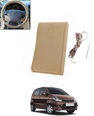 MSNP Hand Stiched Steering Cover For Maruti Zen Estilo(Beige, Leatherite)