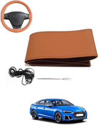 MATIES Hand Stiched Steering Cover For Audi S5(Tan, Leatherite)