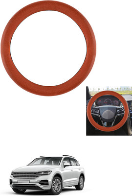 MATIES Steering Cover For Volkswagen Touareg(Tan, Leather)