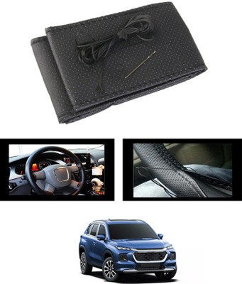 monolive Hand Stiched Steering Cover For Universal For Car Grand Vitara(Black, Leatherite)