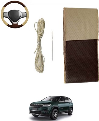 MSNP Hand Stiched Steering Cover For Nissan Micra Active(Beige, Brown, Leatherite)