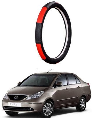AUTO PEARL Steering Cover For Tata Indigo(Gold Blaze Black and Red, Leatherite)