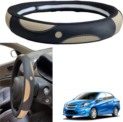 PEEPS STORE Steering Cover For Honda Amaze(Black, Leatherite)