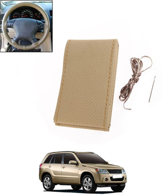 ABJD Hand Stiched Steering Cover For Suzuki Grand Vitara(Beige, Leatherite)