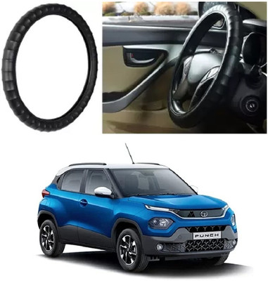 OOLTAH PAHIYA Hand Stiched Steering Cover For Tata NA(Black, Leatherite)