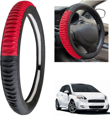 PEEPS STORE Steering Cover For Fiat Punto(Black, Leatherite)