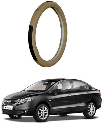 AUTO PEARL Steering Cover For Chevrolet Sail(Beige, Leatherite)