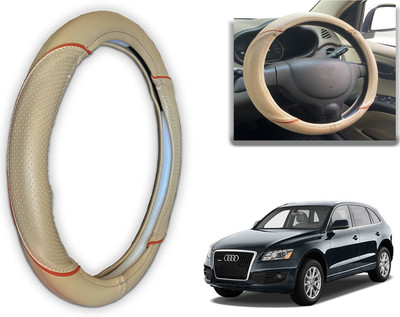PEEPS STORE Steering Cover For Audi Q5(Black, Red, Leatherite)