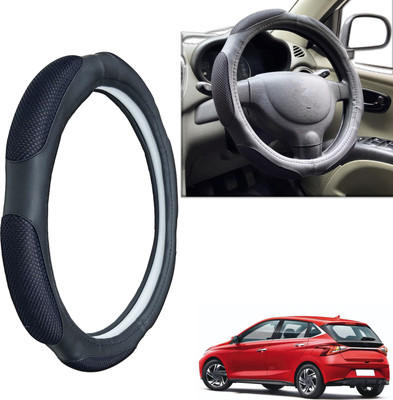 PEEPS STORE Steering Cover For Hyundai i20(Black, Leatherite)