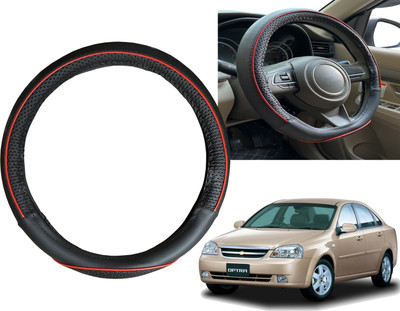 PEEPS STORE Steering Cover For Chevrolet Optra(Black, Red, Leatherite)