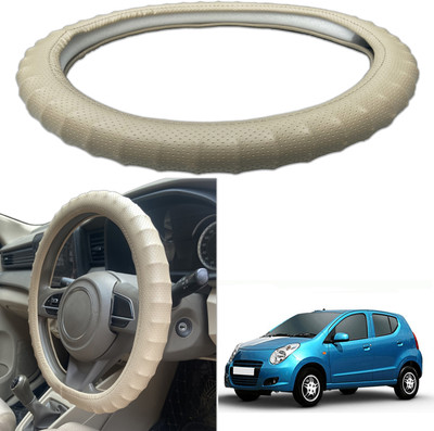 PEEPS STORE Steering Cover For Maruti A-Star(Black, Leatherite)