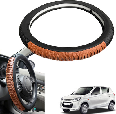 PEEPS STORE Steering Cover For Maruti Alto(Black, Leatherite)