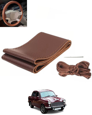 RKPSP Hand Stiched Steering Cover For Honda Amaze(Brown, Leatherite)