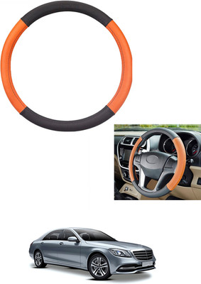 MATIES Steering Cover For Mercedes Benz Universal For Car(Tan/Black, Leather)