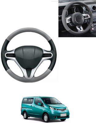 AYW Steering Cover For Nissan Evalia(Grey/Black, Leatherite)