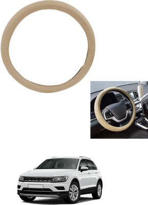 MATIES Steering Cover For Volkswagen Universal For Car(Beige, Leather)