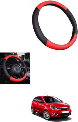MATIES Steering Cover For Tata Bolt(Red/Black, Leather)