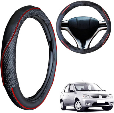 PEEPS STORE Steering Cover For Mahindra Logan(Black, Leatherite)
