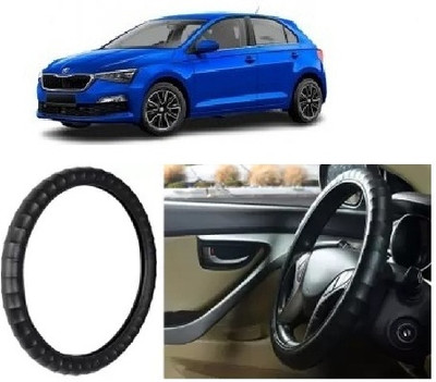 OOLTAH PAHIYA Hand Stiched Steering Cover For Skoda NA(Black, Leatherite)