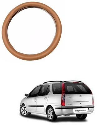 RKPSP Hand Stiched Steering Cover For Universal For Car Indigo Marina(Tan, Leatherite)