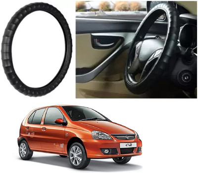 Shubh Auto Hand Stiched Steering Cover For Tata Indica(Black, Leatherite)