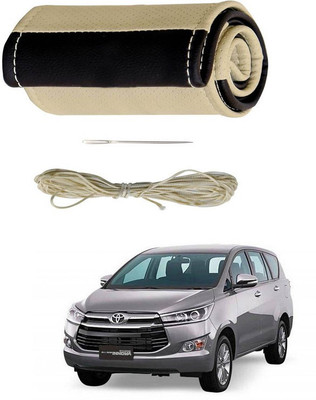 RKPSP Hand Stiched Steering Cover For Universal For Car Indigo Marina(Beige/Brown, Leatherite)
