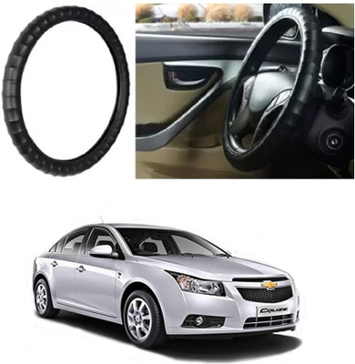 OOLTAH PAHIYA Hand Stiched Steering Cover For Chevrolet Cruze(Black, Leatherite)