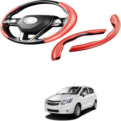 XZRTZ Steering Cover For Chevrolet Sail(Carbon Fiber Red, Polyurethane)