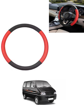 AYW Steering Cover For Maruti Eeco(Red/Black, Leatherite)