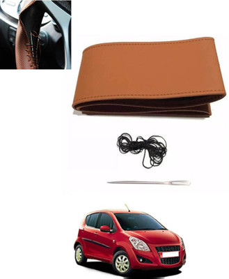 MATIES Hand Stiched Steering Cover For Universal For Car Ritz(Tan, Leatherite)