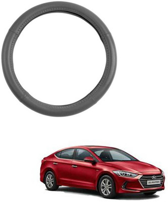 RKPSP Hand Stiched Steering Cover For Universal For Car Elantra(Grey, Leatherite)