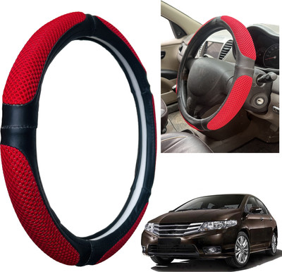 PEEPS STORE Steering Cover For Honda New City(Black, Leatherite)