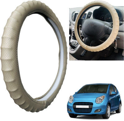 PEEPS STORE Steering Cover For Maruti A-Star(Beige, Leatherite)