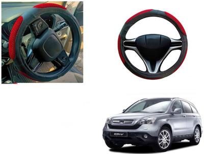 Automotive Prist Steering Cover For Honda CR-V(Black & Red, Leatherite)