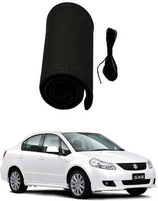 RKPSP Hand Stiched Steering Cover For Universal For Car SX4(Black, Leatherite)