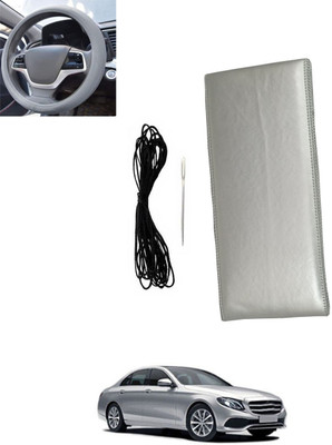 MSNP Hand Stiched Steering Cover For Mercedes Benz E220(Silver, Leatherite)