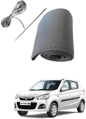 RKPSP Hand Stiched Steering Cover For Universal For Car Alto K10(Grey, Leatherite)
