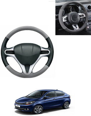AYW Steering Cover For Tata Universal For Car(Grey/Black, Leatherite)